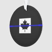De symbolische dun blauwe lijn op Canadese maaple  Ornament (voorkant)
