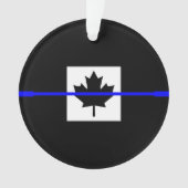 De symbolische dun blauwe lijn op Canadese maaple  Ornament (voorkant)
