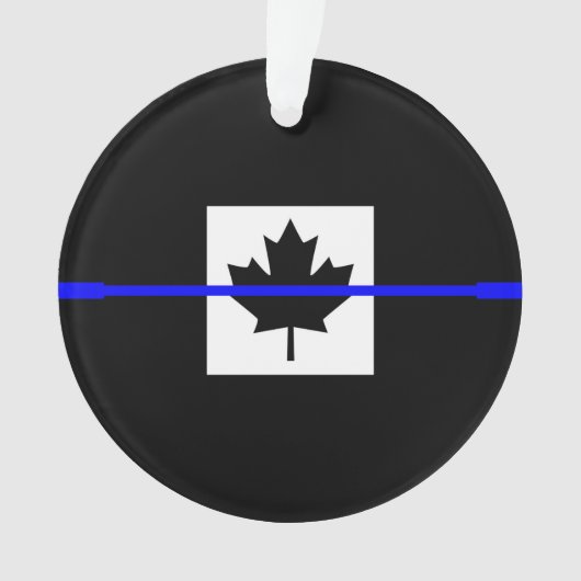 De symbolische dun blauwe lijn op Canadese maaple  Ornament (voorkant)