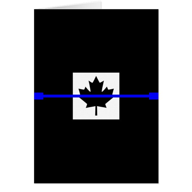 De symbolische dun blauwe lijn op de Canadese vlag (Voorkant)
