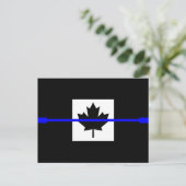 De symbolische dun blauwe lijn op de Canadese vlag Briefkaart (Staand voorkant)