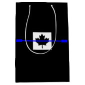 De symbolische dun blauwe lijn op de Canadese vlag Medium Cadeauzakje (Voorkant)