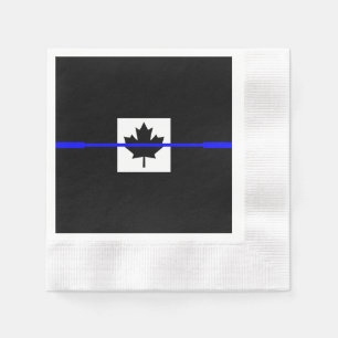 De symbolische dun blauwe lijn op de Canadese vlag Servetten