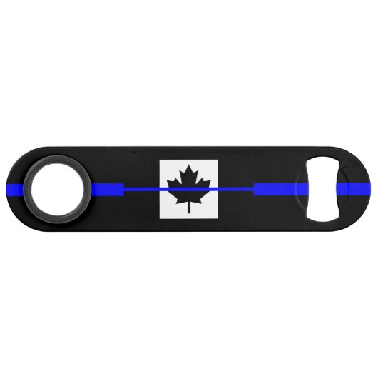 De symbolische dun blauwe lijn op de Canadese vlag Speed Flessenopener (Voorkant (Horizontaal))