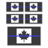 De symbolische dun blauwe lijn op de Canadese vlag Sticker (Voorkant)