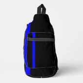 De symbolische dun blauwe lijn op een zwart decor sling bag (Voorkant)