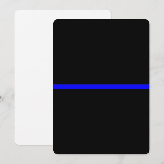 De symbolische dun blauwe lijn op Solid Black (Voorkant / Achterkant)