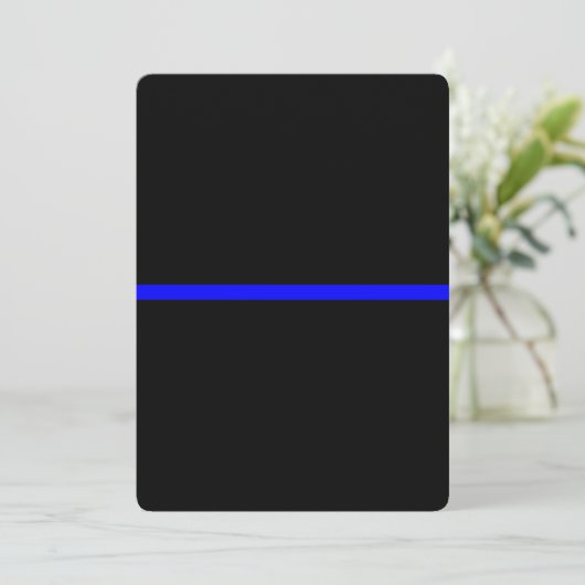 De symbolische dun blauwe lijn op Solid Black (Staand voorkant)