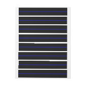 De symbolische dun blauwe lijn op Solid Black Adreslabel Wikkel (Vel)