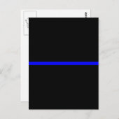 De symbolische dun blauwe lijn op Solid Black Briefkaart (Voorkant / Achterkant)