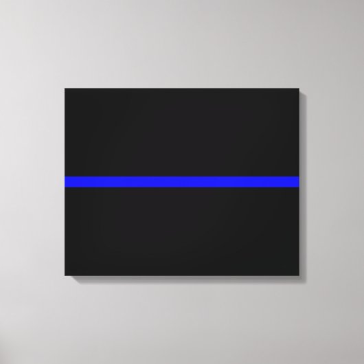 De symbolische dun blauwe lijn op Solid Black Canvas Afdruk (Voorkant)