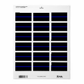De symbolische dun blauwe lijn op Solid Black Etiket (Full Sheet)