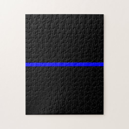 De symbolische dun blauwe lijn op Solid Black Legpuzzel (Verticaal)