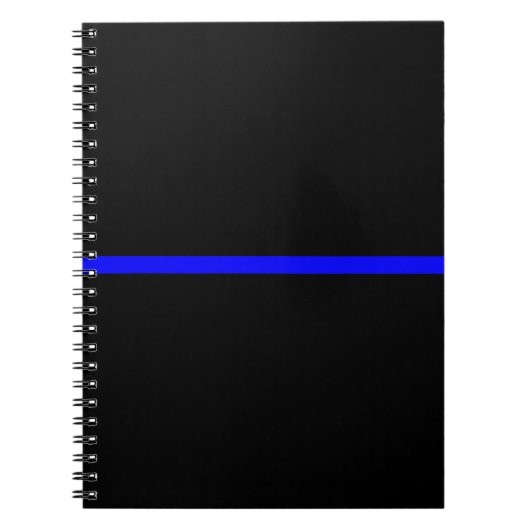 De symbolische dun blauwe lijn op Solid Black Notitieboek (Voorkant)