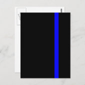 De symbolische dun blauwe lijn op zwart briefkaart (Voorkant / Achterkant)