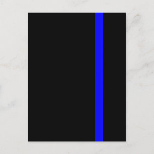 De symbolische dun blauwe lijn op zwart briefkaart