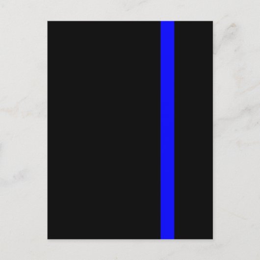 De symbolische dun blauwe lijn op zwart briefkaart (Voorkant)