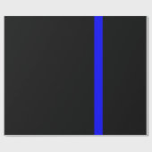 De symbolische dun blauwe lijn op zwart cadeaupapier (Vlak)