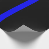 De symbolische dun blauwe lijn op zwart cadeaupapier (Hoek)