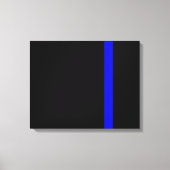 De symbolische dun blauwe lijn op zwart canvas afdruk (Voorkant)