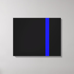 De symbolische dun blauwe lijn op zwart canvas afdruk