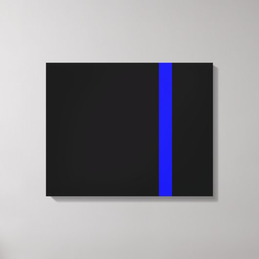 De symbolische dun blauwe lijn op zwart canvas afdruk (Voorkant)