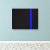De symbolische dun blauwe lijn op zwart canvas afdruk (Insitu (Houten vloer))