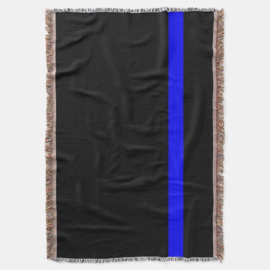 De symbolische dun blauwe lijn op zwart deken (Voorkant Verticaal)