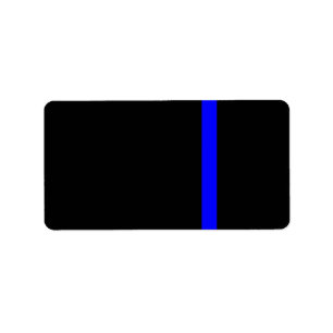 De symbolische dun blauwe lijn op zwart etiket