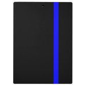 De symbolische dun blauwe lijn op zwart klembord (Achterkant)