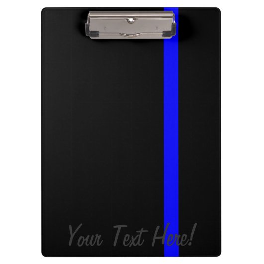 De symbolische dun blauwe lijn op zwart klembord (Voorkant)