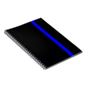 De symbolische dun blauwe lijn op zwart notitieboek (Rechterzijde)