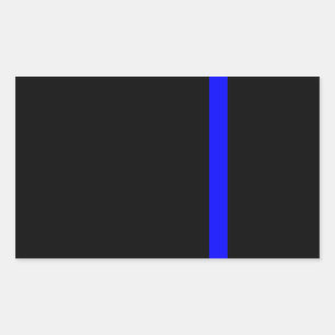 De symbolische dun blauwe lijn op zwart rechthoekige sticker