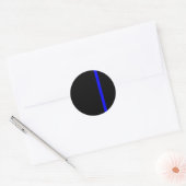 De symbolische dun blauwe lijn op zwart ronde sticker (Envelop)