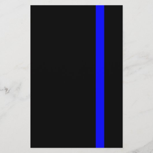 De symbolische dun blauwe lijn verticaal briefpapier (Voorkant)