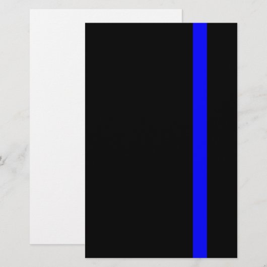 De symbolische dun blauwe lijn verticaal briefpapier (Voorkant / Achterkant)