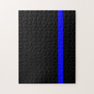 De symbolische dun blauwe lijn verticaal legpuzzel