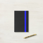 De symbolische dun blauwe lijn Verticaal Post-it® Notes (Op bureau)