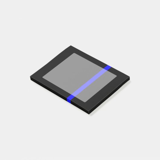 De symbolische dun blauwe lijn verticaal post-it® notes (Schuin)