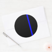 De symbolische dun blauwe lijn verticaal ronde sticker (Envelop)