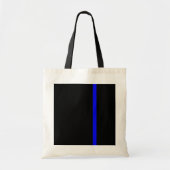 De symbolische dun blauwe lijn verticaal tote bag (Voorkant)