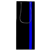 De symbolische dun blauwe lijn verticaal wijn cadeautas (Voorkant)