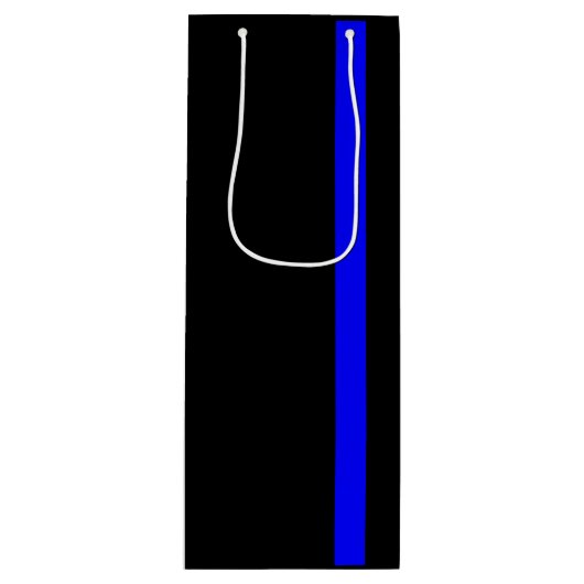 De symbolische dun blauwe lijn verticaal wijn cadeautas (Voorkant)