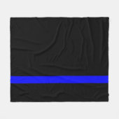 De symbolische dun blauwe lijn Verticale stijl Fleece Deken (Voorkant (Horizontaal))