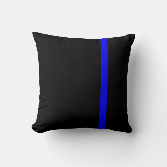 De symbolische dun blauwe lijn Verticale stijl Kussen (Voorkant)