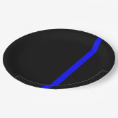 De symbolische dun blauwe lijn Verticale stijl Papieren Bordje (Gekanteld)