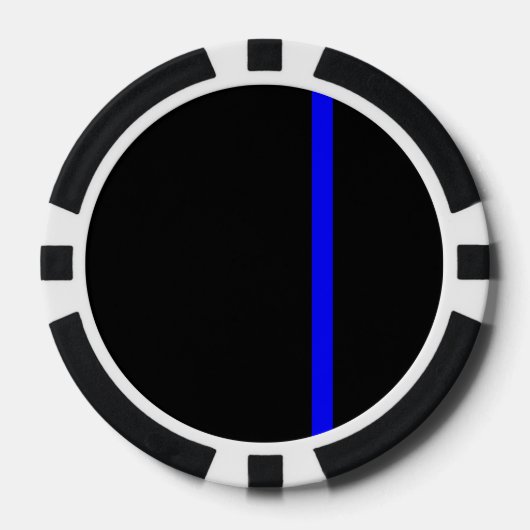 De symbolische dun blauwe lijn Verticale stijl Poker Chips (Voorkant)