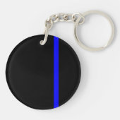 De symbolische dun blauwe lijn Verticale stijl Sleutelhanger (Achterkant)