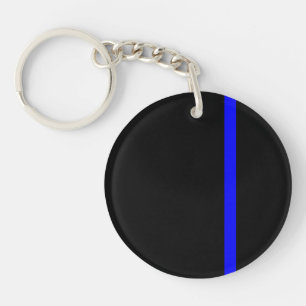 De symbolische dun blauwe lijn Verticale stijl Sleutelhanger
