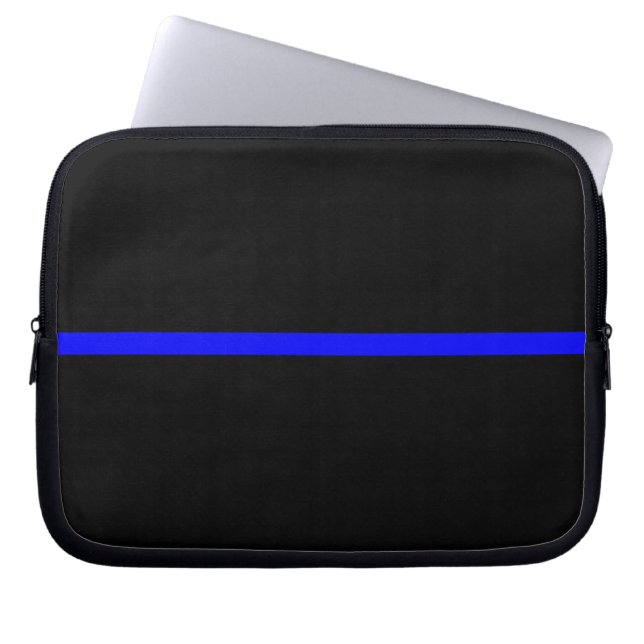 De symbolische dun blauwe lijnverklaring laptop sleeve (Voorkant)